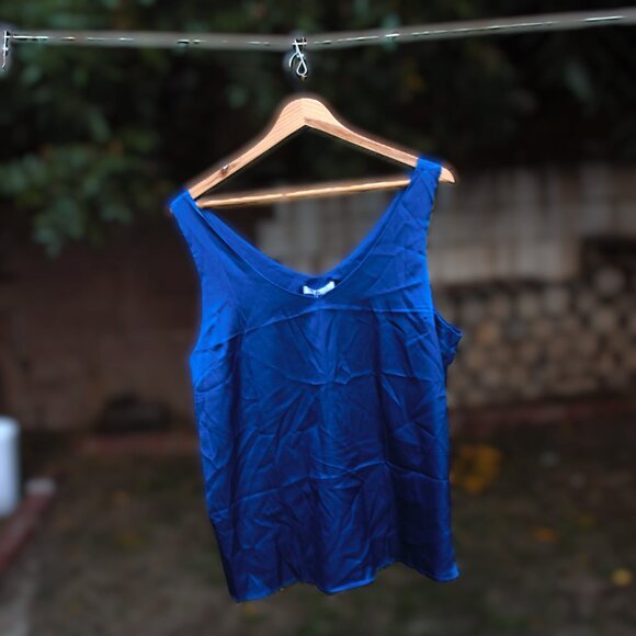 Ekouaer Casual Silk Satin Sleeveless Tank Top XL - Picture 1 of 2